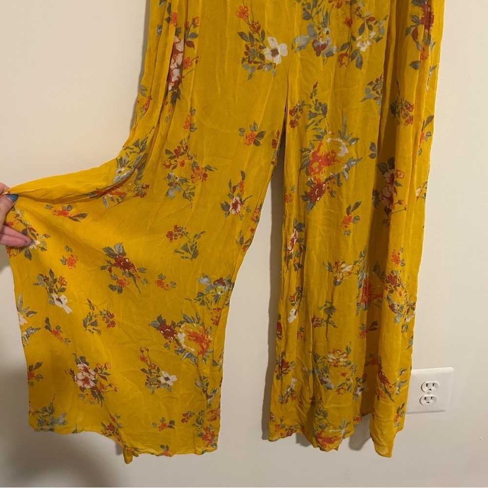 Free People Georgia Wide Leg Jumpsuit Gold Combo - Picture 4 of 11